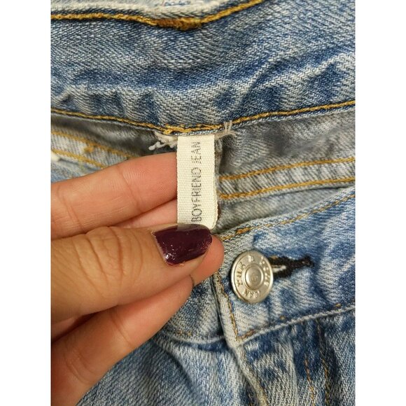 RAG & BONE Women's Boyfriend Jean In Moss Wholes Wash Distressed Size 25 READ - Picture 2 of 12